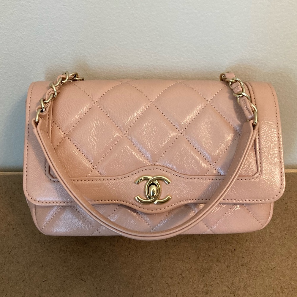 Chanel mini flap in blush pink